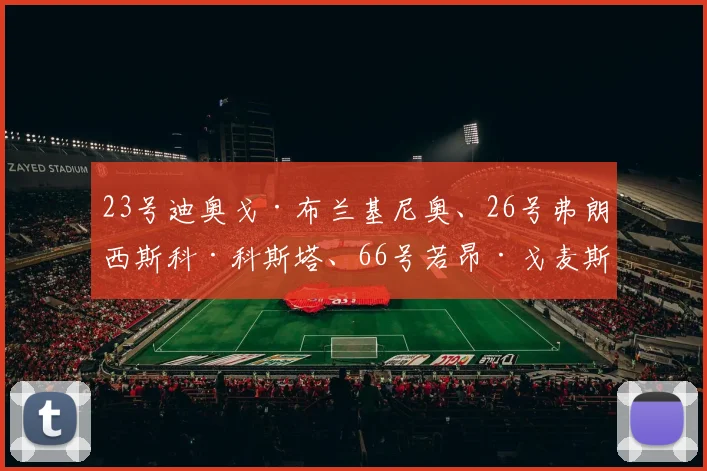 23号迪奥戈·布兰基尼奥、26号弗朗西斯科·科斯塔、66号若昂·戈麦斯、79号马丁·科斯塔、4号佩德罗·波特拉、31号萨尔瓦多·萨尔瓦多